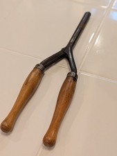 Antique Stove Top Wood Handled Curling Iron