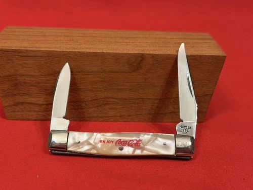 Vintage 1979 Case XX 92033 Atlanta Coca Cola Mother of Pearl 2 Blade Pen Knife