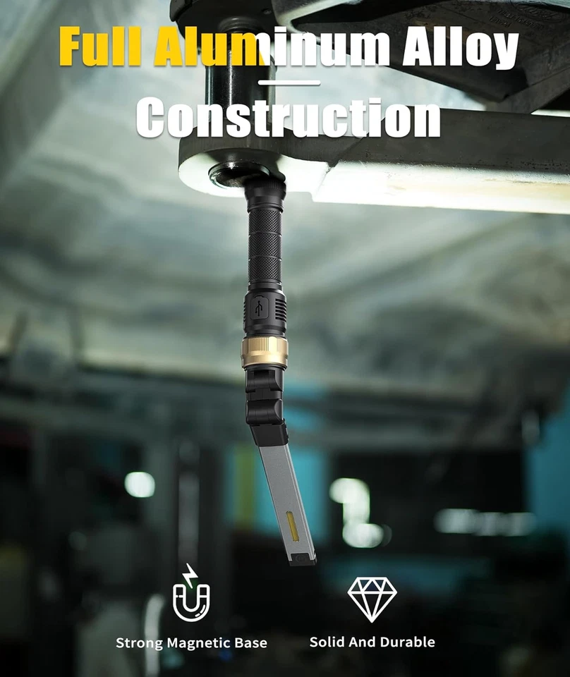Luz de Trabajo Recargable - Linterna Magnética 5000Mah con Rotación 360° Plegable Foto 4 de 4