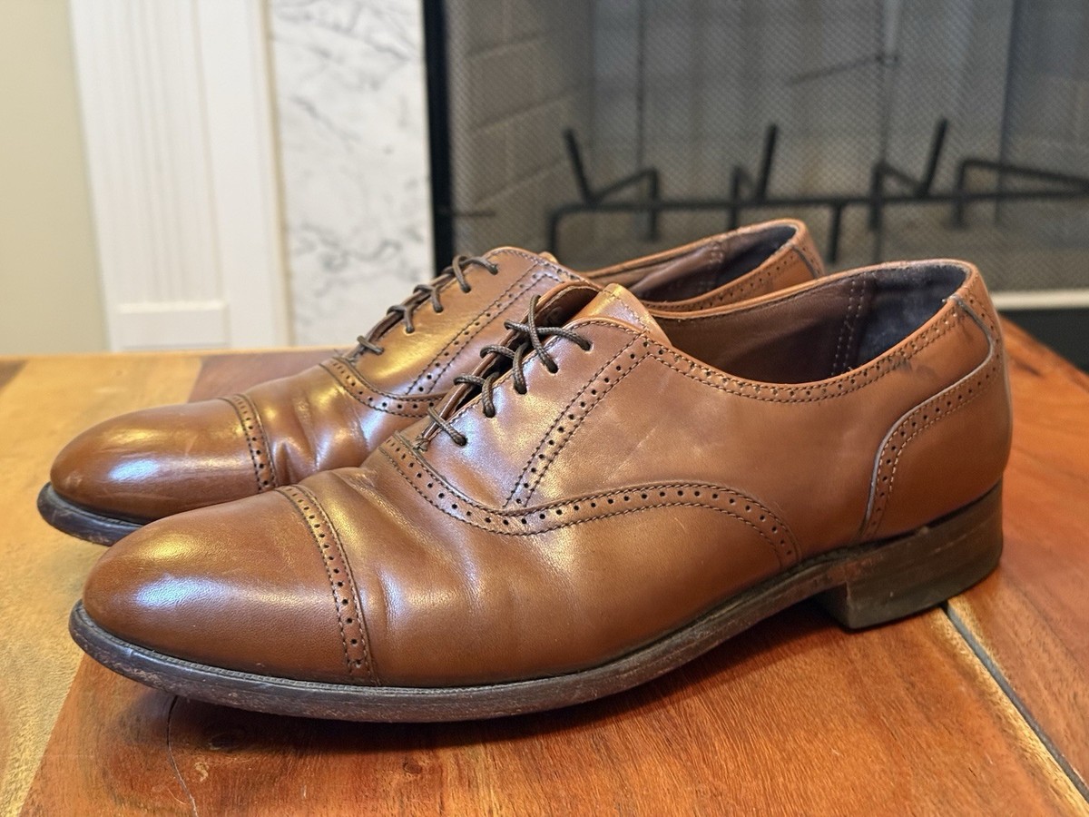 Bostonian Brown Leather Cap Toe Brogue Oxford Shoes Size 9 Bostonian Cap Toe Oxford Men Size 12 B Burgundy Made In USA  main image 4