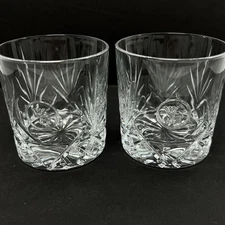 NEW! Set (2) Woodford Reserve Bourbon Whiskey Rocks Glasses - WR Crystal Lowball