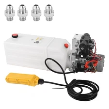 8 Quart Hydraulic Pump 12V DC Hydraulic Power Unit Double Acting Double Solenoid