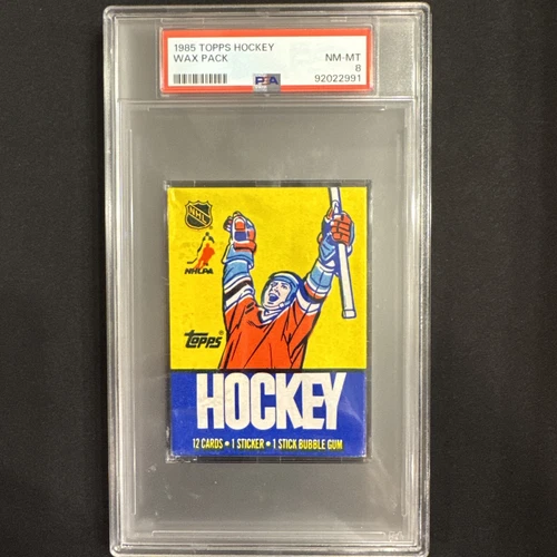 1985 Topps Hockey Wax Pack PSA 8 NM-MT Mario Lemieux RC Year