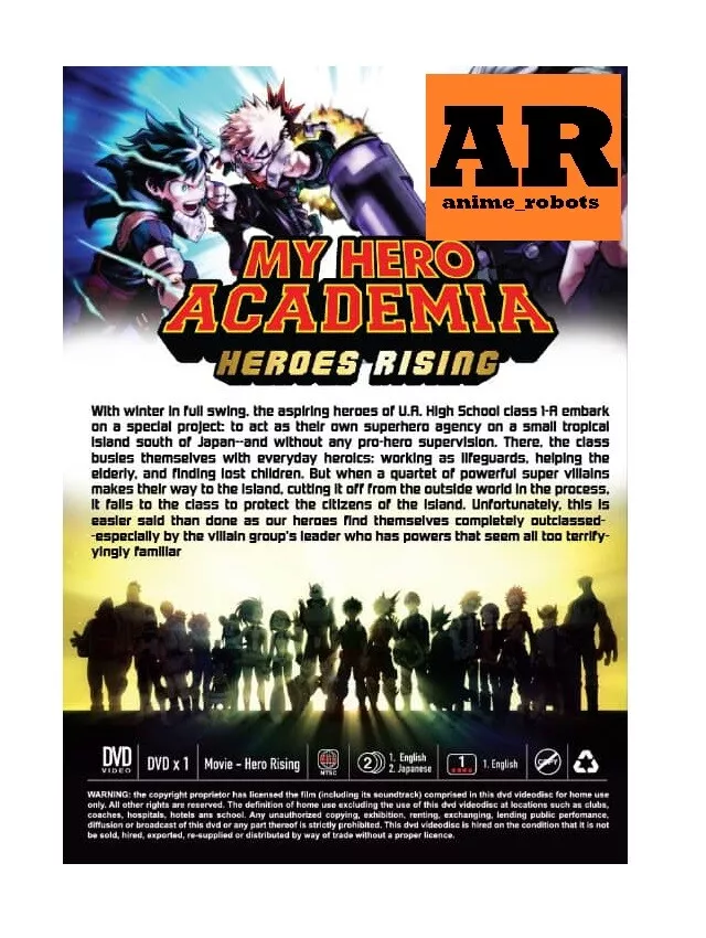 DVD Anime Boku No Hero Academia The Movie 2 - Heroes: Rising (English Dub)