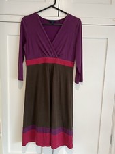 Boden Dress Women’s Size 10R Purple Pink Brown Silk Cotton Work Lined