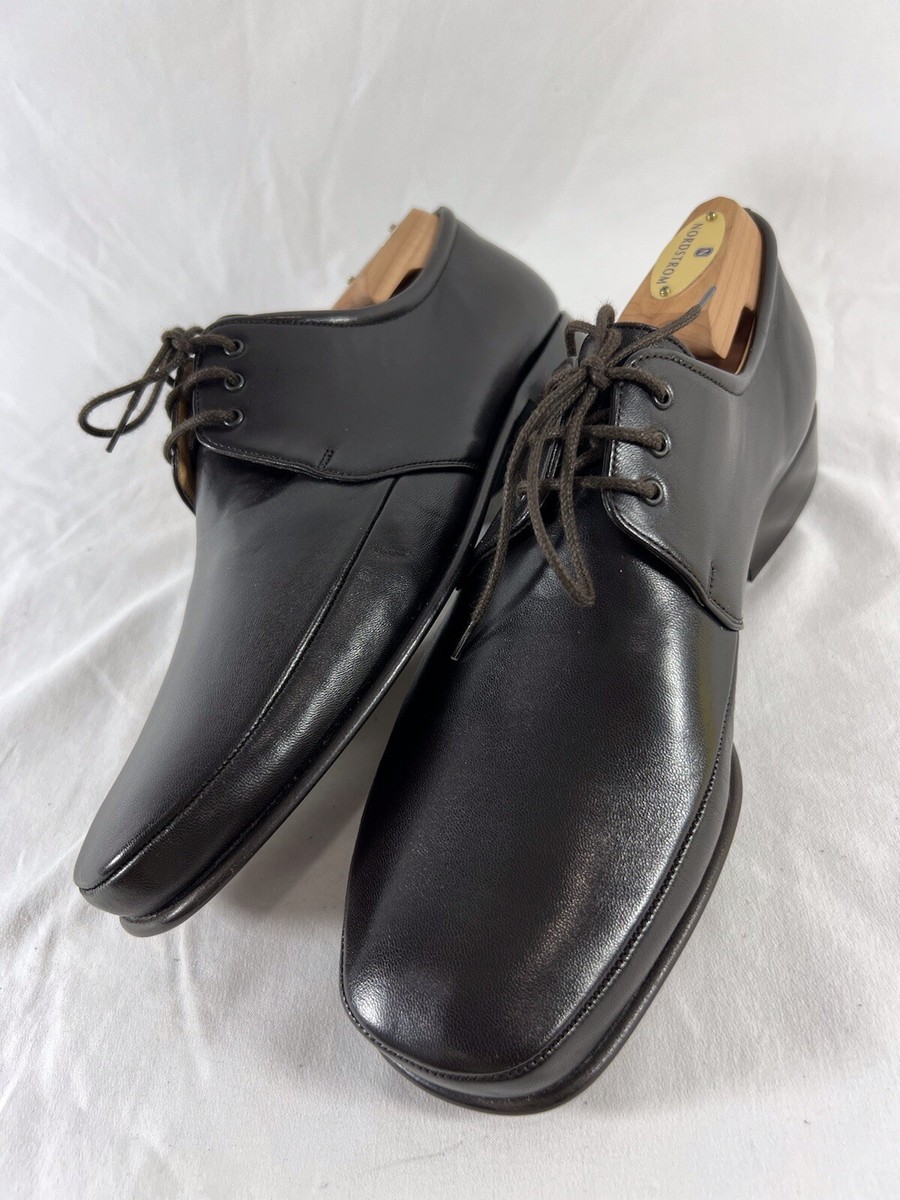 BALLY Brenzo Brown Leather Lace Up Dress Shoes Made in 