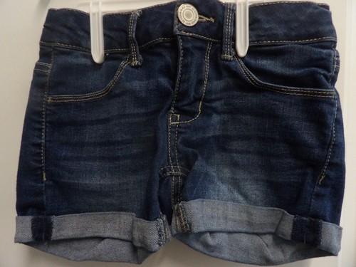 So Girl Denim Blue Jean Shorts Size 7 Mid Rise Midi Adjustable Waist - Picture 2 of 3