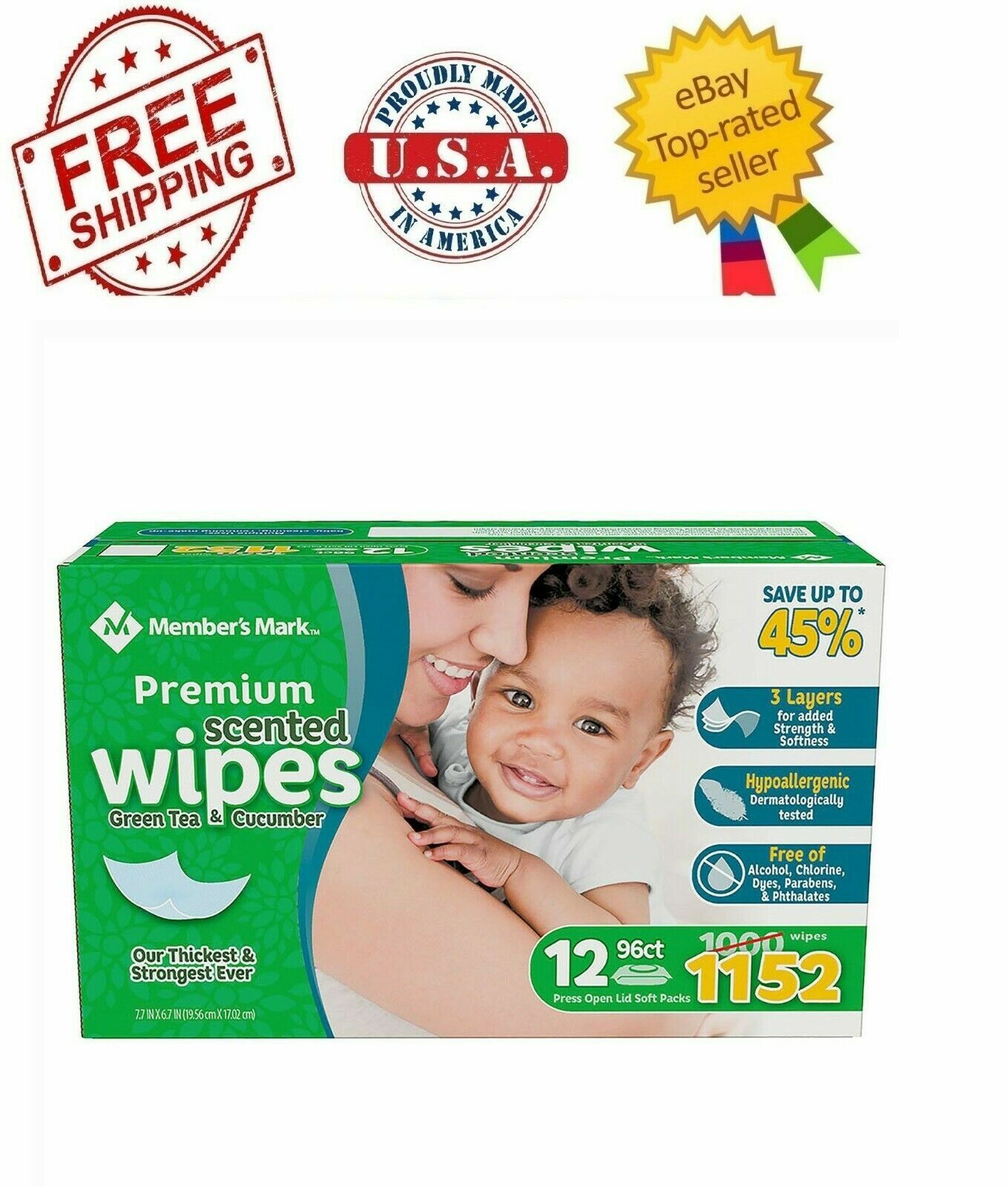 member's mark fragrance free baby wipes