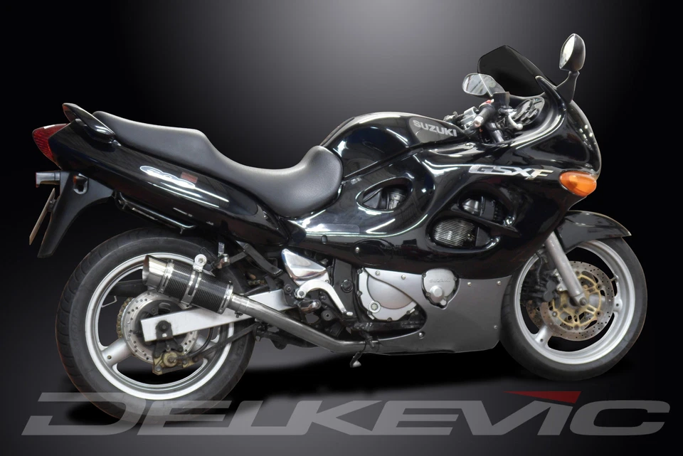 Kit silenciador escape carbono redondo 8" para Suzuki GSX600F 600 Katana 1997-2006 Foto 4 de 4