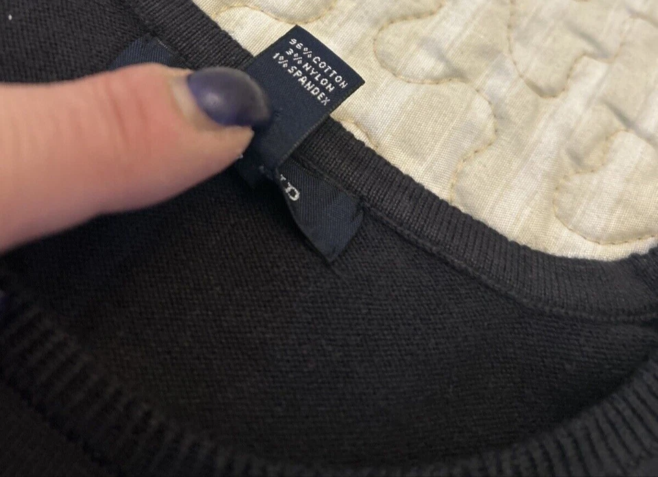 Lands End Sweater Vest  Kids Large 14-16 Black Sleeveless Knit School Uniform - Image 4 of 4