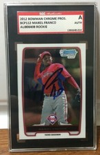 PHILADELPHIA PHILLIES signed MAIKEL FRANCO #BCP112 2012 Bowman Rookie AUTHENTIC