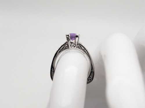 Simon G 10.000 $ 2 kt ZERTIFIKAT NO HEAT lila Saphir Diamant 18 kt Weißgold Ring SET - Bild 6 von 10