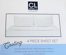 COOLING SHEET SET 4 Piece Temperature Regulating Sheets WHITE Queen