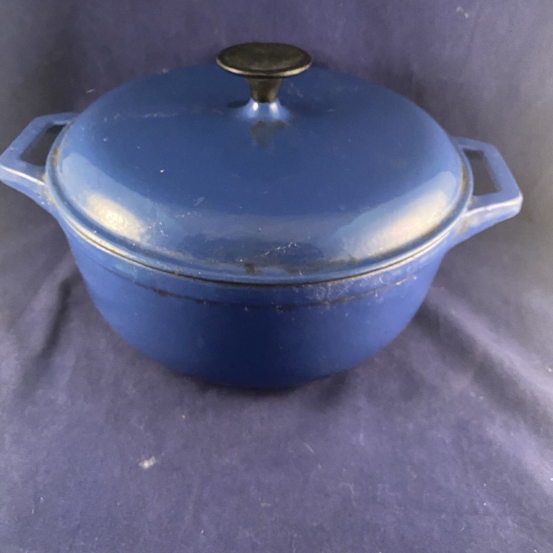 Blue Enamelware Pot With Lid Dutch Oven Cast Iron With Handles