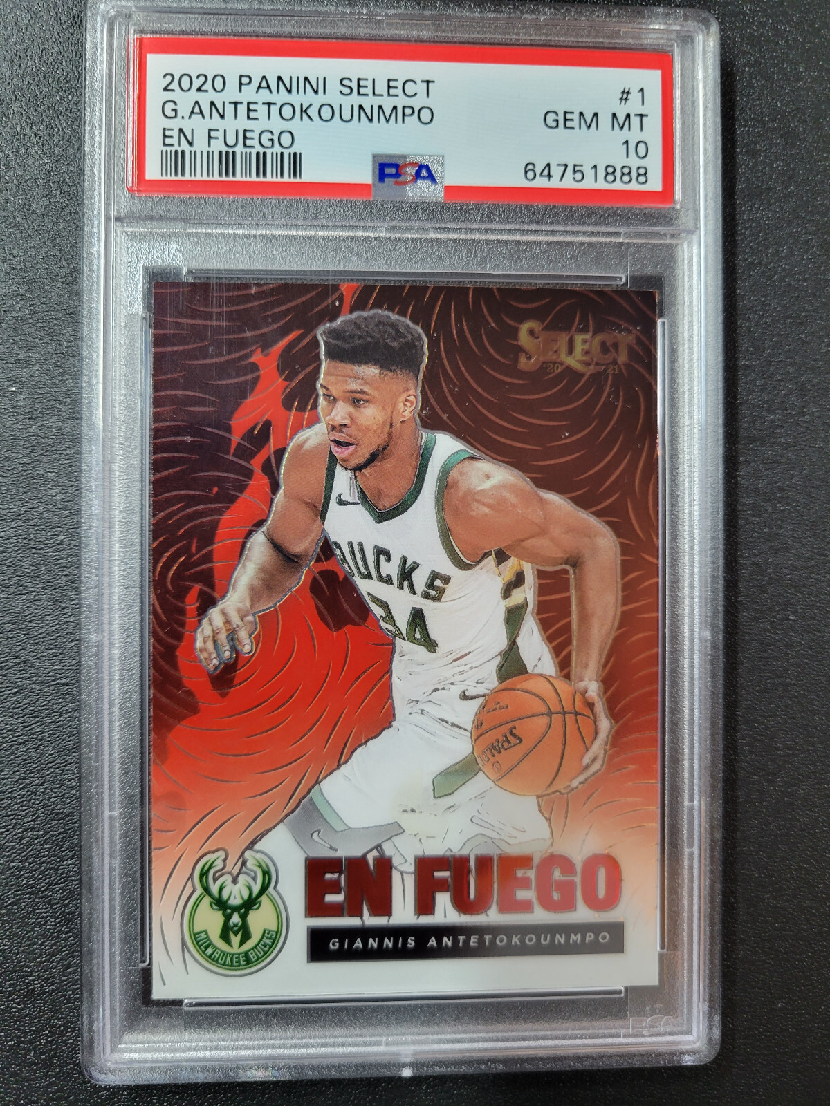 🌟 2020 Panini Select En Fuego #1 Giannis Antetokounmpo Bucks PSA 10 GEM MINT
