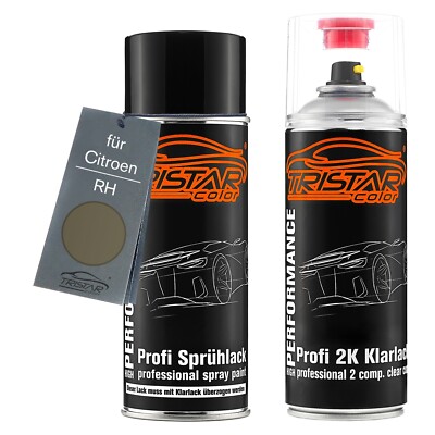 Autolack 2K Spraydosen Set für Citroen RH Papyrus Metallic Basislack 2K Klarlack