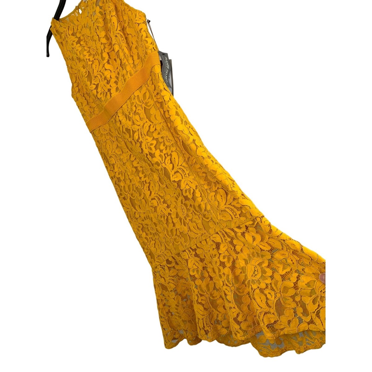 mustard lace midi dress Heidi Yellow Lace Ruched Midi Dress by Girl In Mind