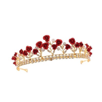 Fresh Romance Red Roses Tiara Crown | Royalty Crown Hair  display picture 1