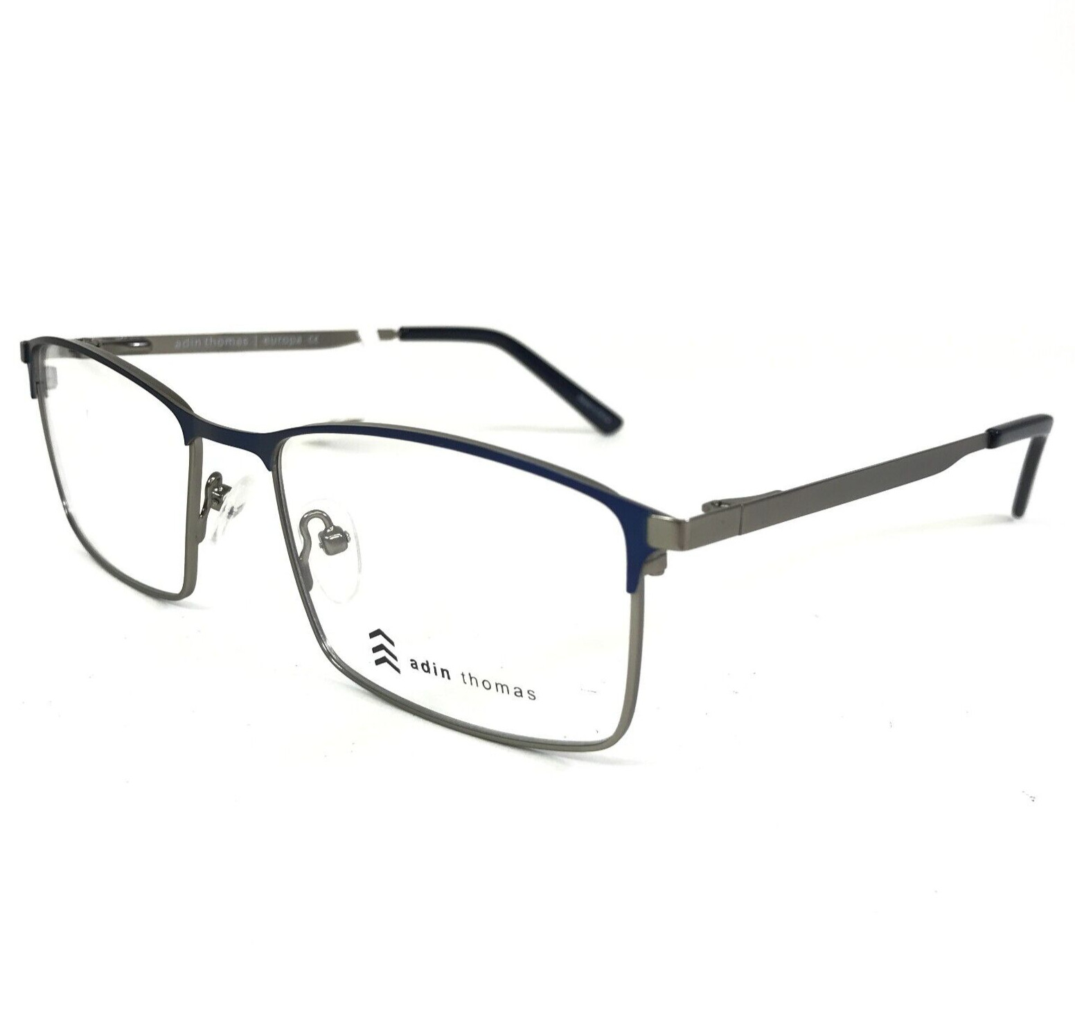 Оправа для очков Adin Thomas AT-456 C1 Серая, темно-синяя, полуободковая 54-18-140