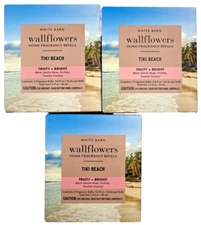 Bath & Body Works LOT 6 White Barn Tiki Beach Wallflowers Refills Plugs Fruity