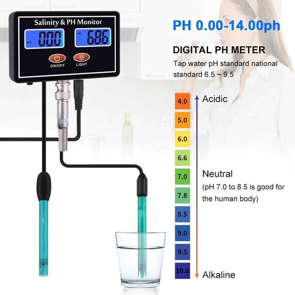 Salt Tester Salinity Monitor Aquarium Water Meter Seawater Pool Spa Fish Pond - Image 4 of 4