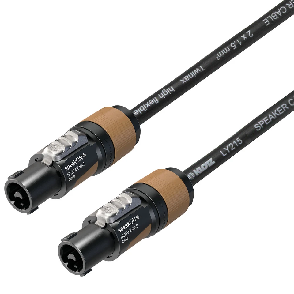Klotz Speakon to Speakon Speaker Lead Neutrik NL2FXX-W-S 1.5mm² 2 Core Cable