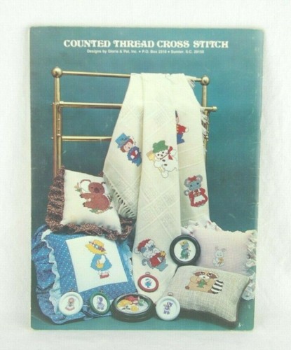 Set 4 libri vintage punto croce - solo per bavaglino bambino motivi preppy e così via - Foto 10 di 12