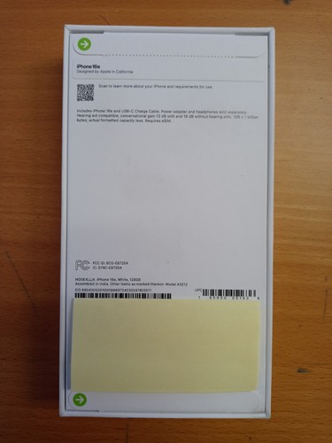 Apple - iPhone 16e White 128GB A3212 T-MOBILE eSim (MD0E4LL/A) - Picture 2 of 4