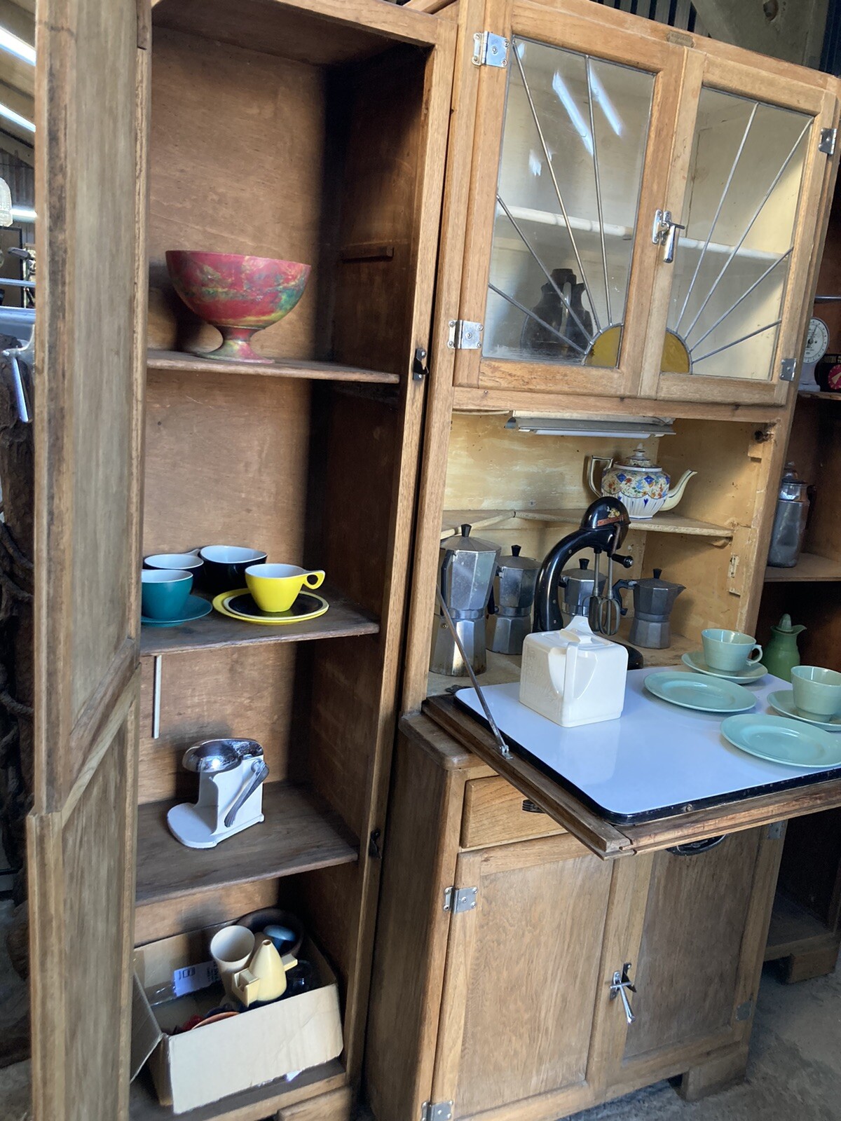 Art Deco sunburst kitchen Hoosier eBay