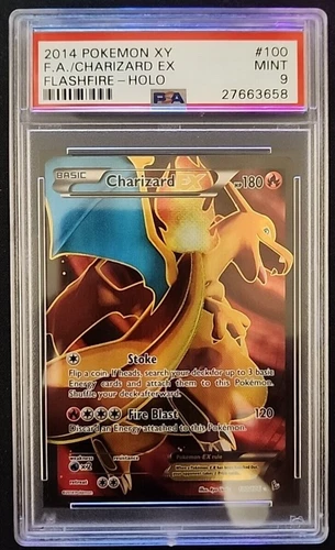 CHARIZARD EX 100/106 FULL ART HOLO, PSA 9 MINT, POKEMON 2014 XY FLASHFIRE