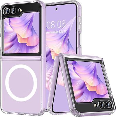Samsung Z Flip 5 /4 Schutz Hülle MagSafe Bumper Case Magnetisch Transparent Klar