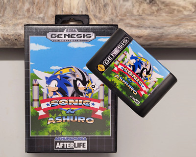 SONIC & ASHURO rev-02 5.00 for the Sega Genesis + case & cover art.