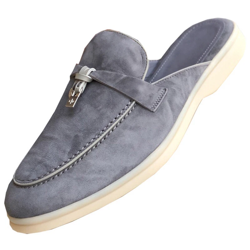 Французский стиль женщин из натуральной кожи замши поскользнуться на мокасины тапочки Mules плоскостях туфли - Изображение 4 из 4