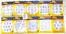 Aunt Martha's Lot 8 Iron-On Transfers 10 pc lot Assorted Patterns New Uncut