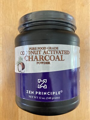 Zen Principle Pure Food Grade Activated Coconut Charcoal Powder 12 oz