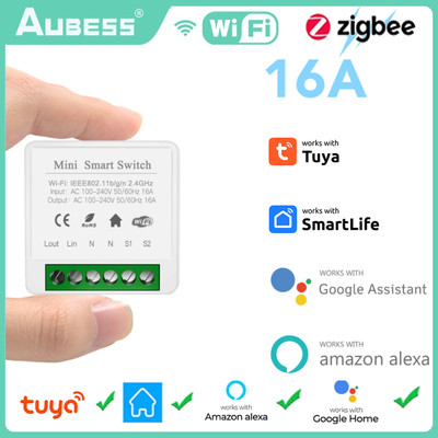Tuya Mini Wireless Wifi/ Zigbee Smart Switch Timer Switches For Alexa & Google