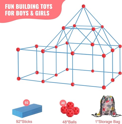 180PCS Building Your Own Den Kit Play Construction Fort Tent Making Set For Kids - Picture 12 of 12