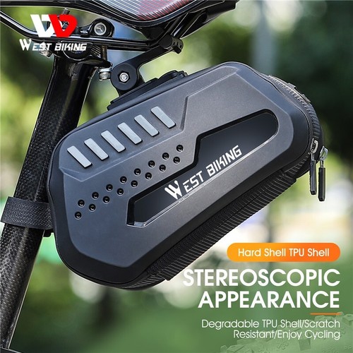 Bicycle Saddle Bag Hard Shell Cycling Seat Tail Bag Bike Seat Bag Storage 2.7L - Picture 5 of 13