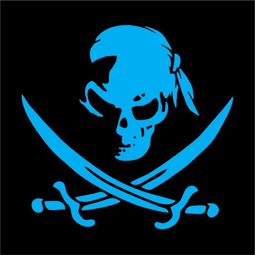 Jolly Roger Calico Jack Rackham Pirate Decal Sticker Die Cut - Many Colors/Sizes - Picture 10 of 15
