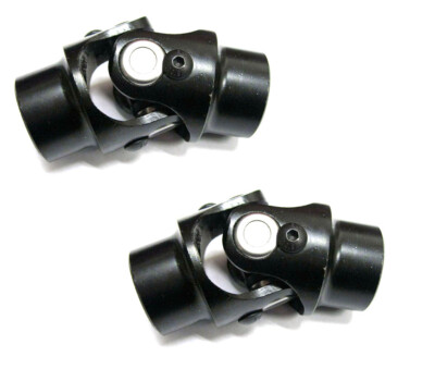 TWO 3/4'' Smooth x 3/4'' Smooth Round Bore BLACK Steering U Joint Coupler