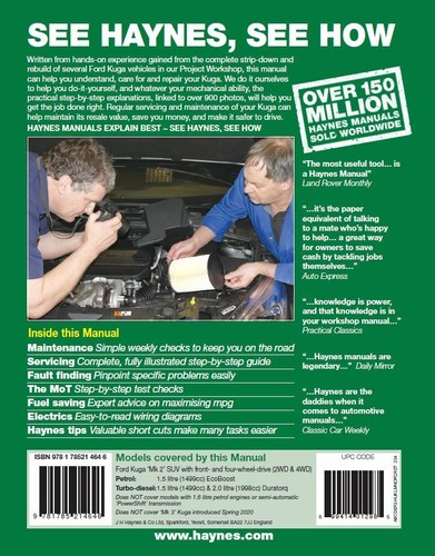 Ford Kuga Mk 2 2013-2019 Workshop Repair Manual 6464 - Picture 2 of 3