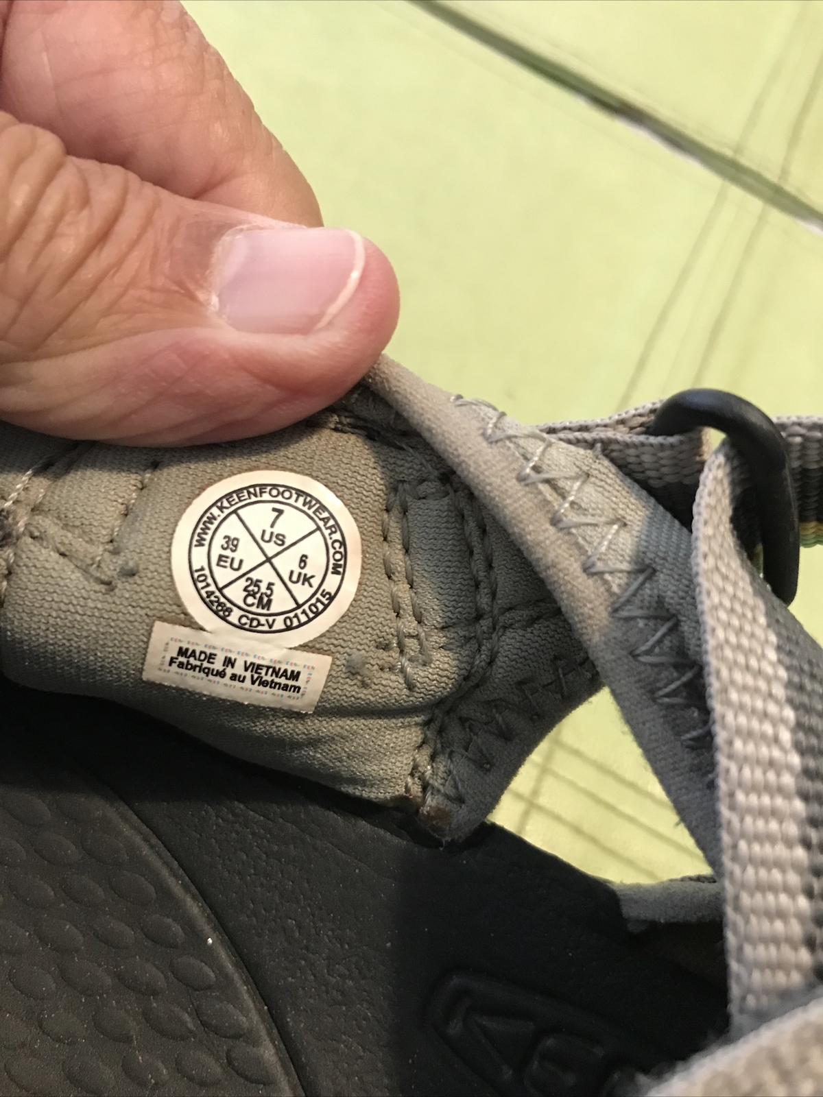 Scarpe sandali da trekking impermeabili vintage Clean Keen lime e grigio taglia 7