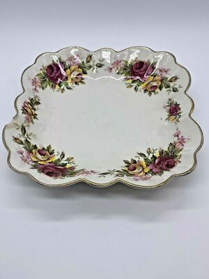 Hübsche alte Vintage Foley James Kent Staffordshire quadratische Blumenschale 