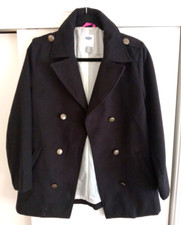 Old Navy Junior Girl's XL Navy Pea Coat 100 Polyester Lined Button Front