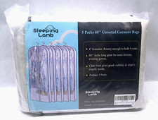 5 Pack 60" Gusseted Garment Bags - Sleeping Lamb - NEW in Package