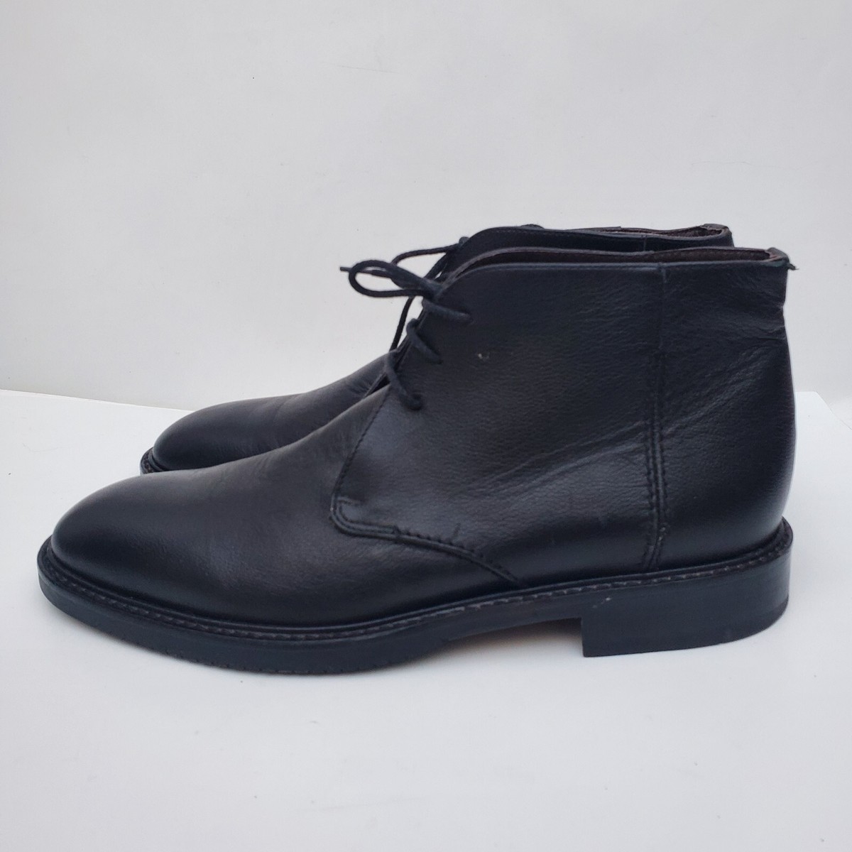 Banana Republic ITALIAN Chukka Boots Men Lace Up Black 