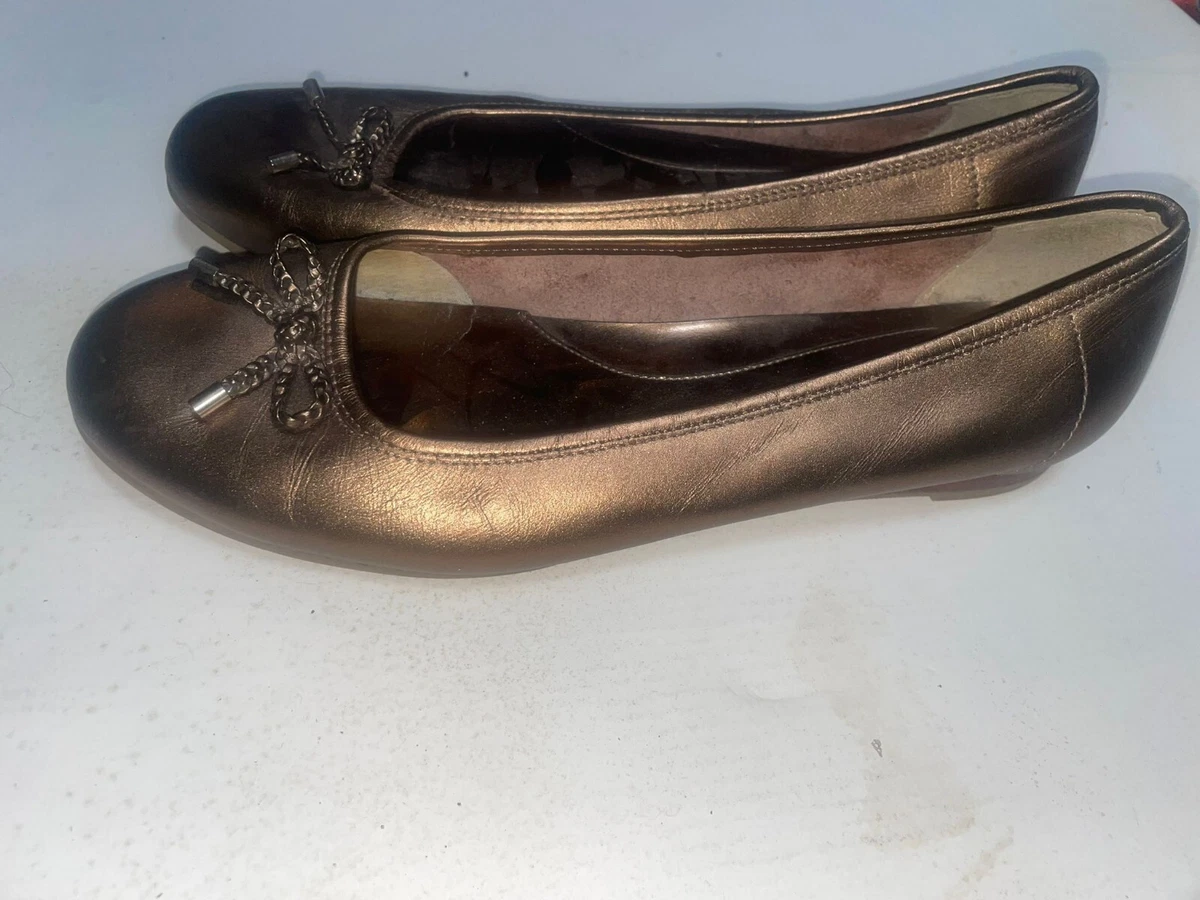 M S Collection Ladies Bronze COLOUR Textured Smart Shoes Pumps