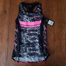 ZOOT Womens Small LTD Tri Racerback Triathlon Top Shirt Pink Camo S