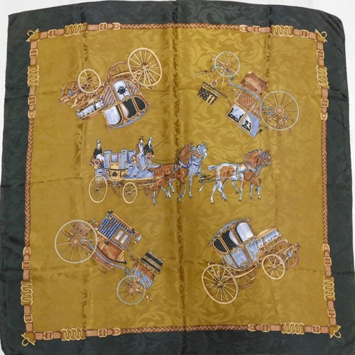 Foulard 100% Soie Vintage Femme - Dimensions 86x88 Cm, Multicolore, Occasion Bon état