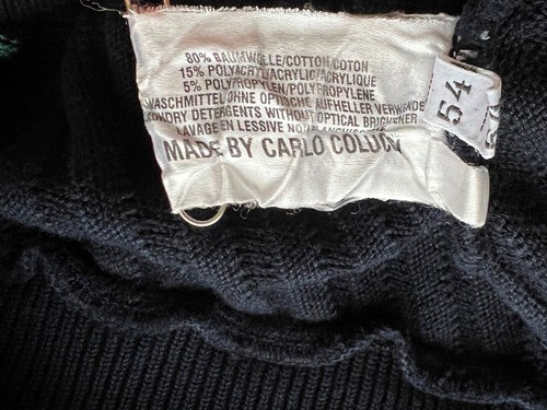 VINTAGE CARLO COLUCCI CHUNKY KNIT SWEATER PULLOVER LIKE A COOGI MEN’S 54 ~ XL - Picture 4 of 5